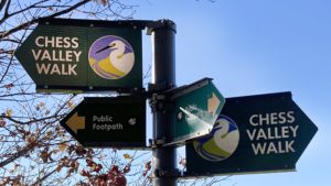Waymarking for Chess Valley Walk in each direction, Latimer
