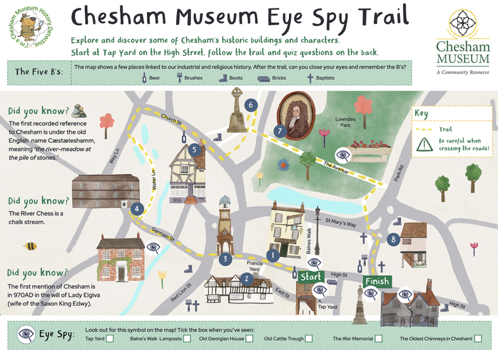 Map of Chesham's Eye Spy Trail