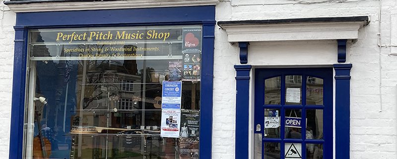 Front of Perfect Pitch shop in Chesham