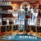 Display of craft mead drinks on counter, in interior of Trekkers bar