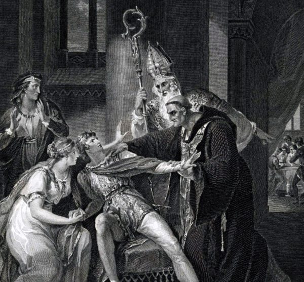 Engraving of King Edwy and Elgiva