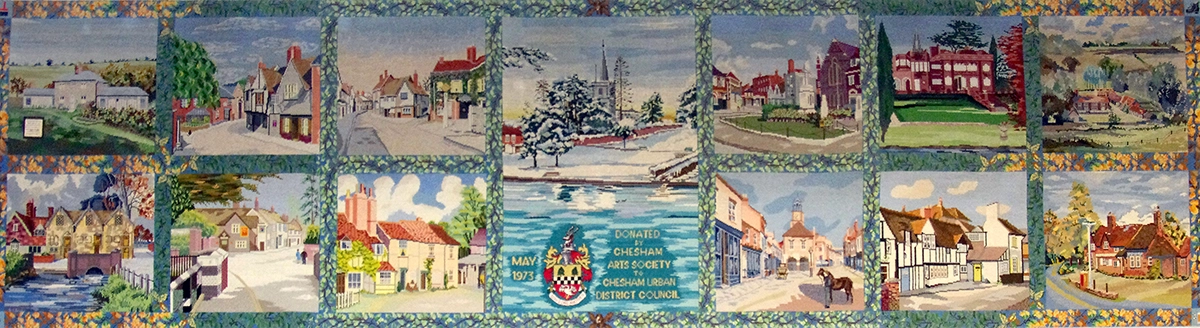 Chesham Tapestry depicting 13 scenes of Chesham