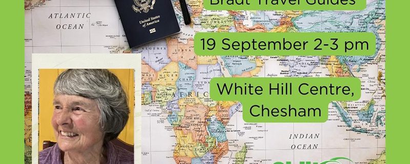 Image of map, camera and photo of Hilary Bradt