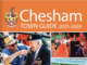 cropped cover of Chesham Town Guide with photos of events around town including VE day