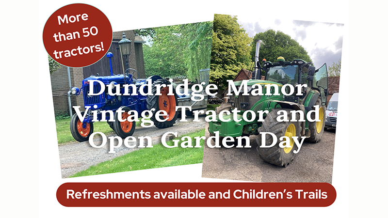 photo of tractors and information about the event