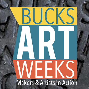 bucks art weeks logo -background of iron lettering