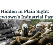 poster showing image of edwardian image in logging yard