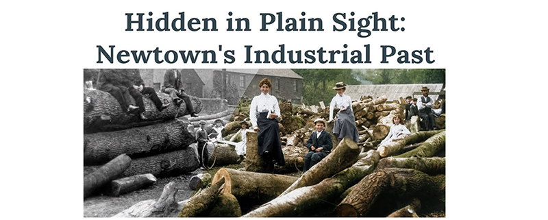 poster showing image of edwardian image in logging yard