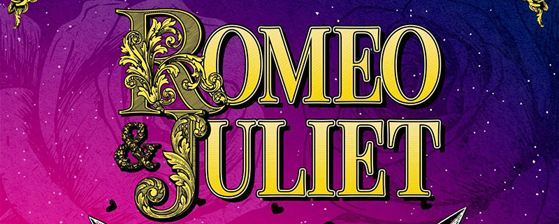 Roeo and Juliet in decorative text on a starry background
